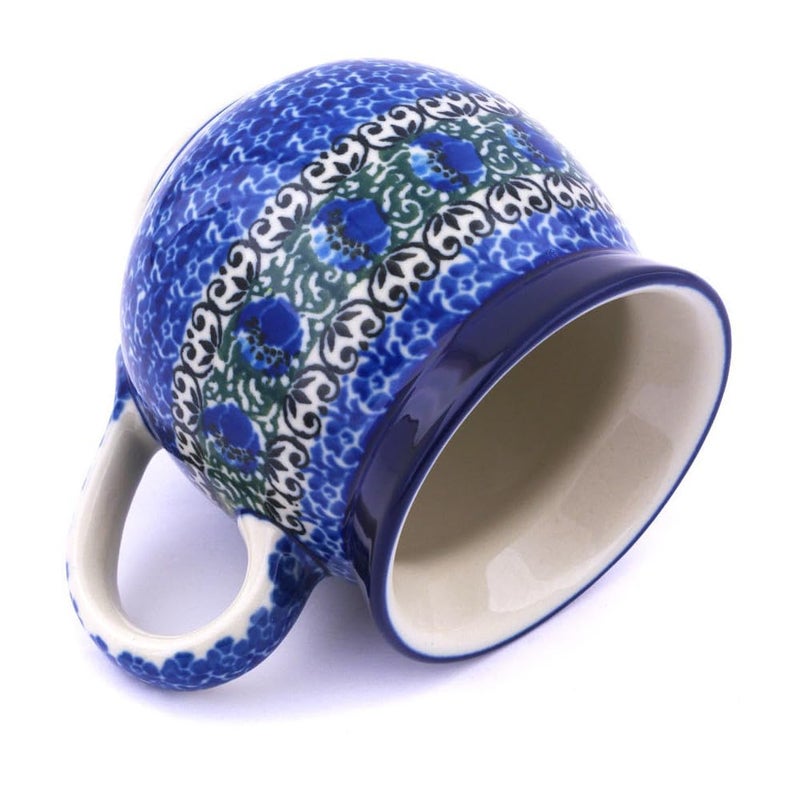 Polish Pottery Gallery Polish Pottery Mug - 11 oz. Bubble - Peacock Feather - Image 3